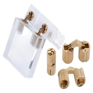 全铜暗铰链圆柱型暗藏一字铰箱子隐形水桶铰暗装电箱盒子折叠配件