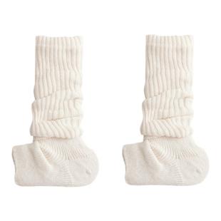 purpleguys白色踩脚袜套女秋冬款y2k日系辣妹针织长筒堆堆小腿套