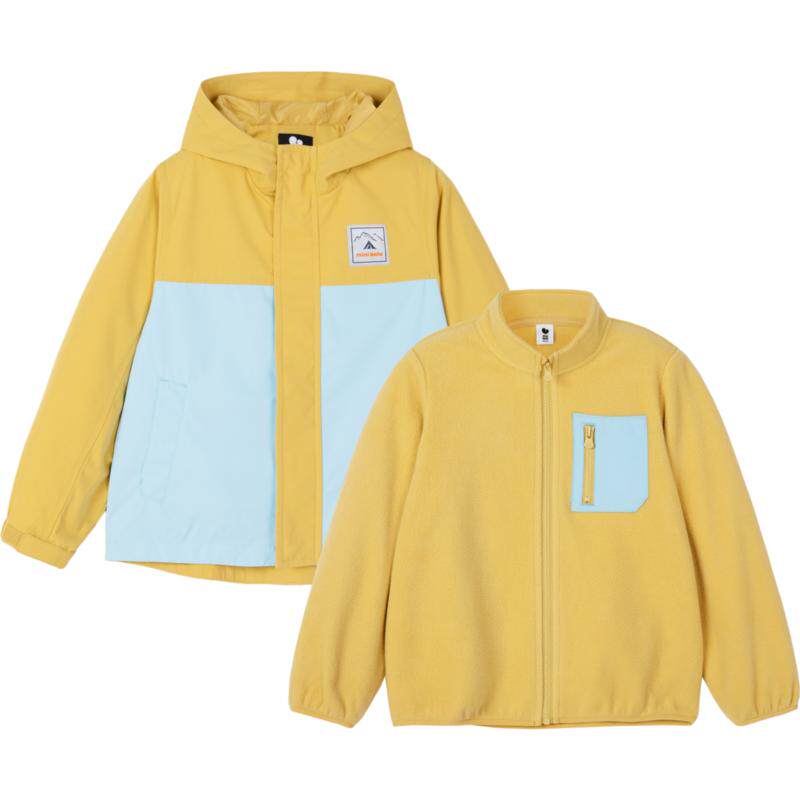 迷你巴拉巴拉男童女童外套2023春宝宝三防三合一摇粒绒内胆防风衣