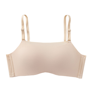 无钢圈运动文胸抹胸内衣女防走光加厚聚拢小胸上托防下垂平胸专用