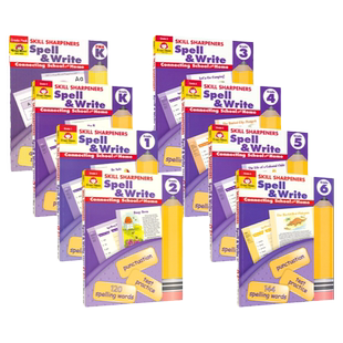 全年级英语拼写 Evan Moor Skill Sharpeners Spell & Write Prek-G6 美国学龄前幼儿园小学加州教材教辅 技能铅笔刀系列练习册