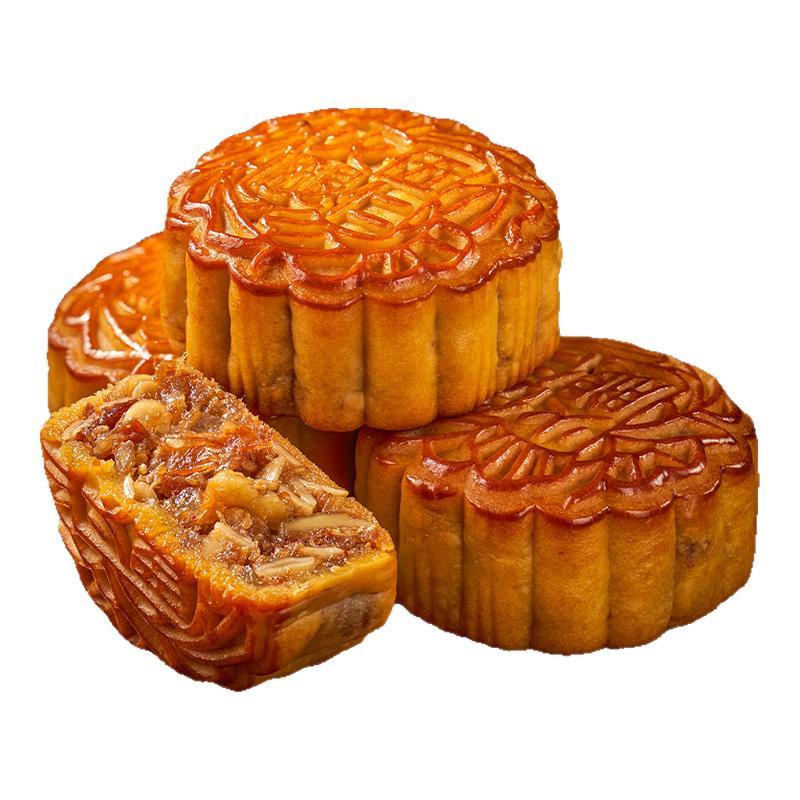 广式叉烧火腿伍仁月饼金腿五仁老式手工中秋节广东传统月饼礼盒装