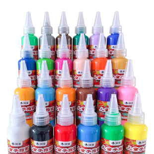 可水洗丙烯颜料儿童无毒画画工具套装水粉手指画水彩绘画美术涂鸦涂色幼儿园宝宝专用24色少儿小学全套