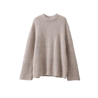 POPCHRIO羊毛圆领宽松毛衣披肩