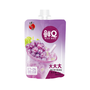 蜡笔小新2kg巨型鲜Q果冻爽超大可吸吸果冻葡萄味果汁果冻网红零食