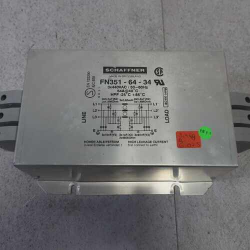 Schaffner FN351-64-34 Mesh Filter 3x440VAC