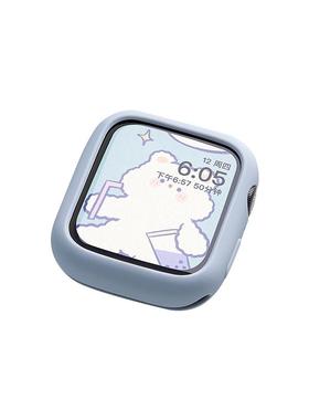 适用applewatch8保护壳苹果S9手表iwatch9保护套S8硅胶S7表壳6/5/4/3代s6表带iphone表套se女软壳边框智能