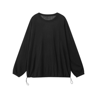 THESOONG/春季新品针织羊毛打底衫宽松上衣薄款圆领长袖HWTX8496