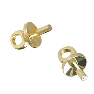 包18K金花托羊眼钉配件diy半孔珠托吊坠珠针空托粘珍珠托珠帽材料