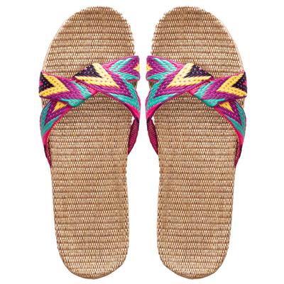 韩版棉麻夏季居家居厚底凉拖鞋