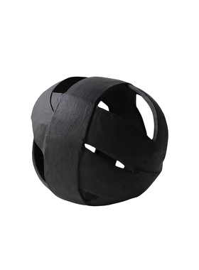 意式简约几何黑色镂空圆摆件