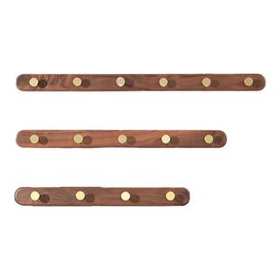 黑胡桃实木挂衣钩免打孔墙上壁挂入户进门玄关挂衣架高级衣服挂钩