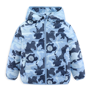 雪中飞kids儿童轻薄羽绒服男童冬新款女童中大童短款连帽鸭绒外套