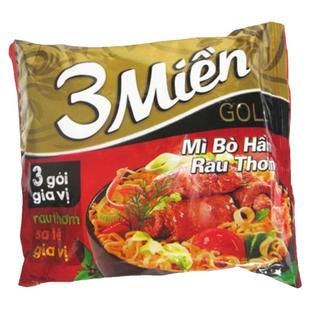整箱越南方便面金装3Mien牛肉香菜面75g*30袋 快餐面泡面mi bo