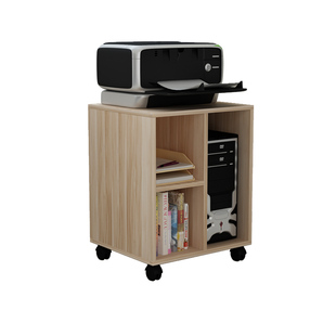 简约带滑轮可移动电脑主机架放置收纳架主机箱实木主机柜打印机架