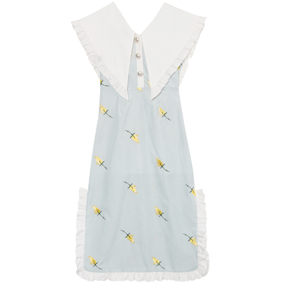 MILDRATE原创少女花卉刺绣连衣裙