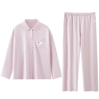 红豆情侣纯棉磨毛睡衣家居服套装