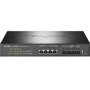 普联TP-LINK TL-ST2408PB全万兆8口PoE交换机1G/2.5G/10G云管理4供电4光SFP+大功率212W端口汇聚网络监控VLAN