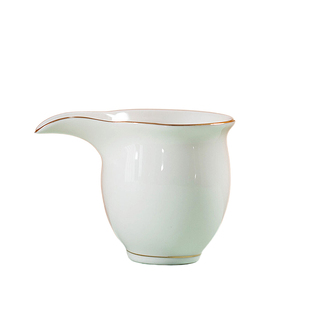 加厚白瓷长嘴公道杯分茶器侧把茶海功夫茶泡茶公分杯陶瓷防烫带把