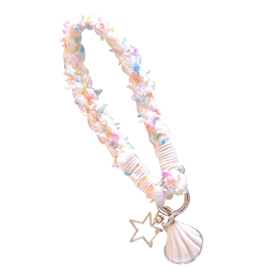 BLEU et ROSE【贝壳】原创粗花呢手工编织手机链斜挎多用挂绳小香