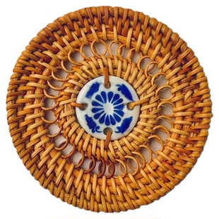 新款越南秋藤手工编织餐盘隔热垫功夫茶几垫子餐桌碗垫子家用圆形