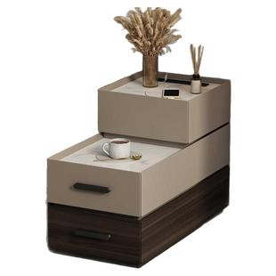 新款多功能电源插座沙发边几侧边柜极简免安装高级感客厅角几边柜