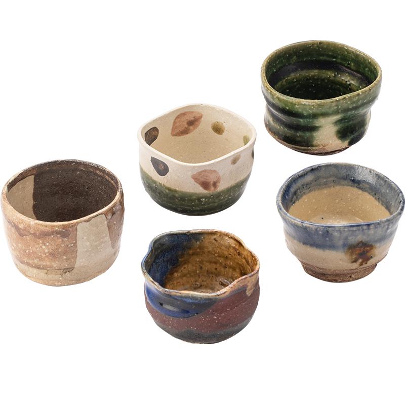同合日本进口粗陶茶杯套装手工日式侘寂复古风陶瓷品茗杯主人杯子