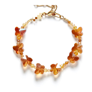 新款anni同款珍珠水晶米珠极细手链法式气质手工串珠彩虹中古手链