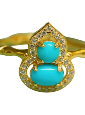 戒指女款925银镀金镶钻