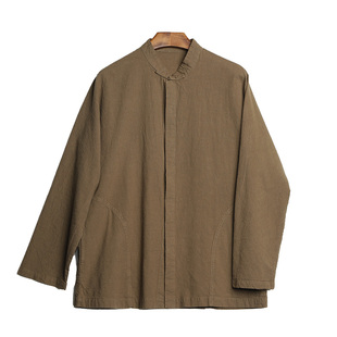 【照本堂】春季新款棉麻长袖衬衫男原创国风商务休闲上衣M1991