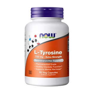 NOW诺奥左旋L酪氨酸素食胶囊氨基酸舒缓情绪压力大补充剂成人胶囊