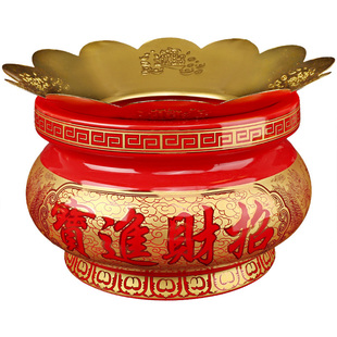 灶王爷香炉大口径燃香炉祖先香炉上香家用供佛烧香的香炉粗陶香炉