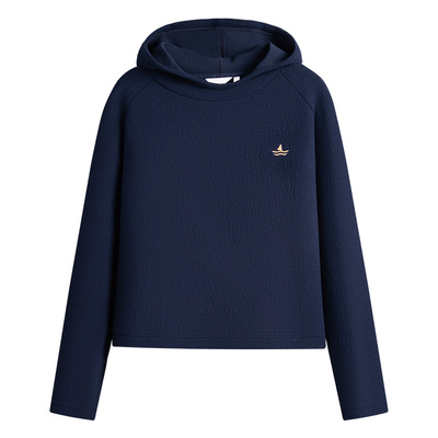 Navigare意大利小帆船宽松连帽卫衣女士2025秋季新款黑色套头帽衫