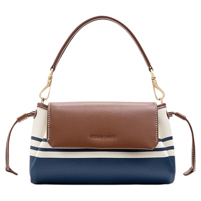 帆布条纹抽绳女包CHARLES&KEITH