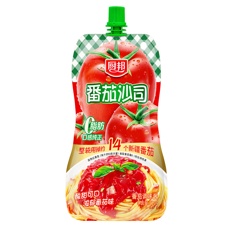 厨邦0脂番茄酱沙司挤挤装家用手番茄酱