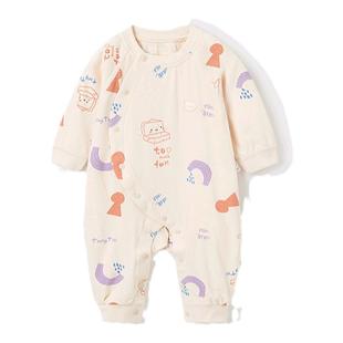 童泰婴儿连体衣春秋纯棉新生儿衣服初生宝宝哈衣睡衣满月家居爬服