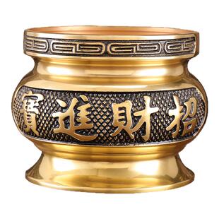 香炉家用室内供奉祖先供佛熏香沉香祠堂纯黄铜上香插香烧香的香炉