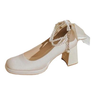 玛丽珍中式汉服旗袍单鞋红色