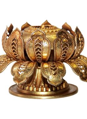 手摇底座黄铜双层单层莲花座大孔