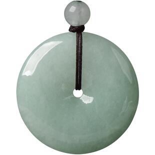 缅甸A货天然翡翠平安扣吊坠男女款玉扣项链挂件玉坠珠宝玉石证书