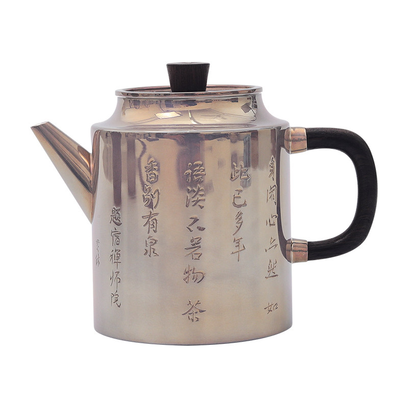 恋物志银器中式纯银泡茶壶紫皮釉