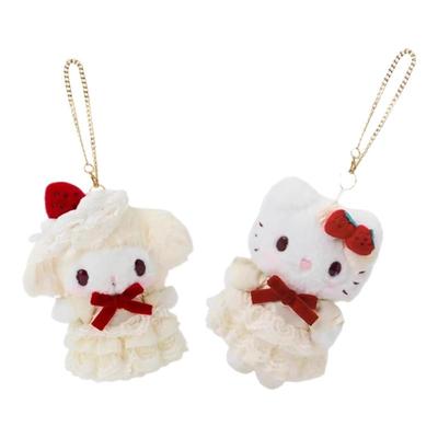 【正版】草莓系列hellokitty挂件美乐蒂和风白熊毛绒包钥匙扣挂饰