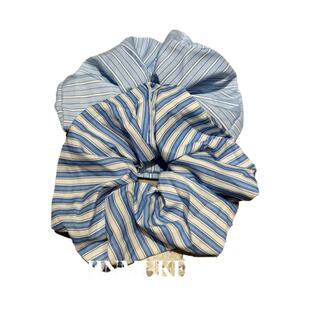 JINMUKE韩国进口发饰条纹天空蓝大肠发圈肠圈2024新款发饰头饰