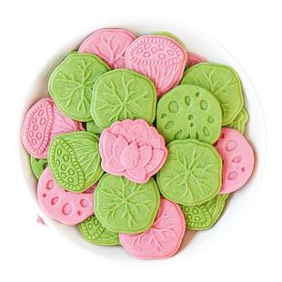 2025中秋节蛋糕装饰莲花饼干荷花荷叶摆件小兔子造型甜品烘焙插件