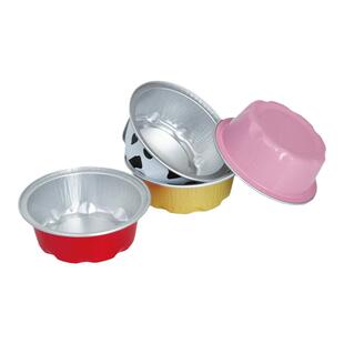 70金色铝箔耐烤杯双皮奶钵仔糕马月饼模具包装盒一次性酱料杯50ML