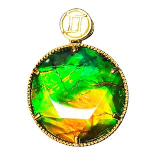 瓦萨比加拿大天然斑彩石十二星座款大卫星吊坠女12生肖项链男女