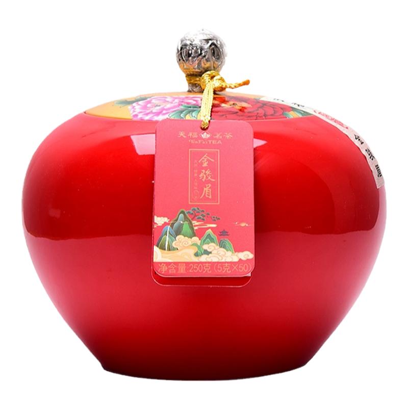 天福茗茶瑞福呈祥金骏眉红茶礼盒装特级武夷山工夫红茶250g*2罐