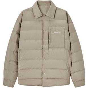 gxgjeans男装 双色口袋设计宽松简约翻领轻薄排骨羽绒服 25冬热卖