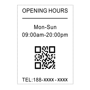 营业时间告示牌玻璃贴可修改餐厅饭店上下班二维码静电贴门店装饰