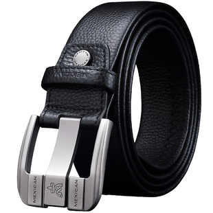 稻草人皮带男真皮针扣中青年休闲潮流年轻人高档纯牛皮裤腰带正品